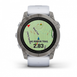 Умные часы Garmin Epix Pro (Gen 2) Sapphire Edition 51 мм, титановый белый, DLC, белый силиконовый ремешок