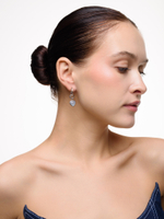 Серьги "Whale Amour" silver голубой агат