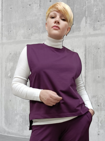 24523 Жилет женский футер 2-х нитка виолет (48)