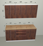 Модульная кухня "Бронкс" 1,8м Оксид