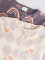 Комбинезон / Cлип флисовый для малышей Next N77-707, 2 шт., Кремовый, Серый