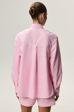 Рубашка из хлопка в полоску KOS Розовый