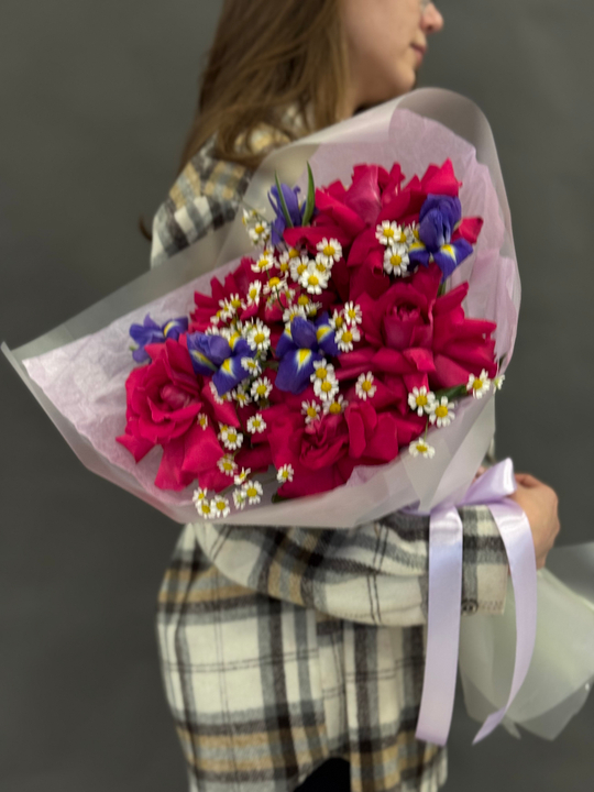 Букет цветов Малиновая ириска