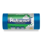 Мешки для мусора 35л НАДЕЖНЫЕ (50*57,5*12мкм) Ромашка (30шт/рул) сложение-звезд