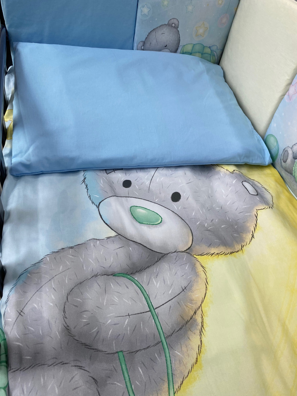 Комплект постельного белья 17-ти предметный "Мир детства" (подушечки), МИШКИ С ИГРУШКАМИ, поплин