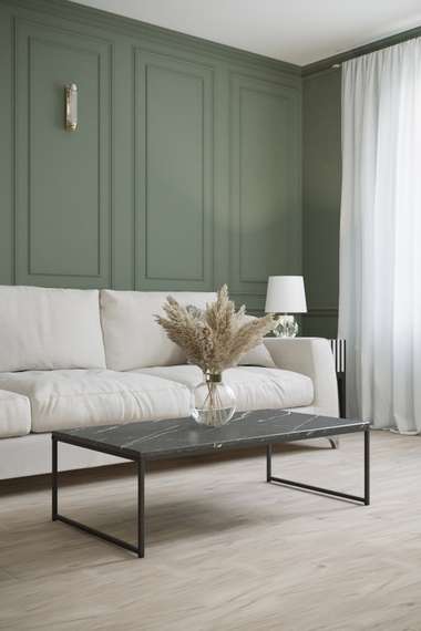 Стол журнальный Инсайд черный мрамор/черный