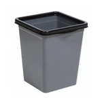 Ведро для мусора с фиксатором квадратное 8,5л (серо/черный)