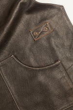 Мужской брутальный кожаный фартук с одним нижним карманом BrewerLab BL17111 "БАЗОВЫЙ"