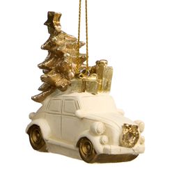 ЕЛОЧНОЕ УКРАШЕНИЕ "МАШИНА С ЕЛКОЙ" 7Х3,5Х6,5 СМ