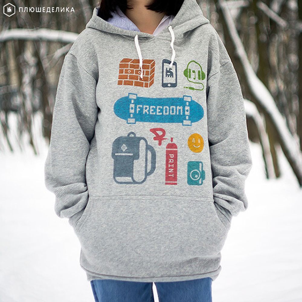 Худи Plushedelica Freedom Серый