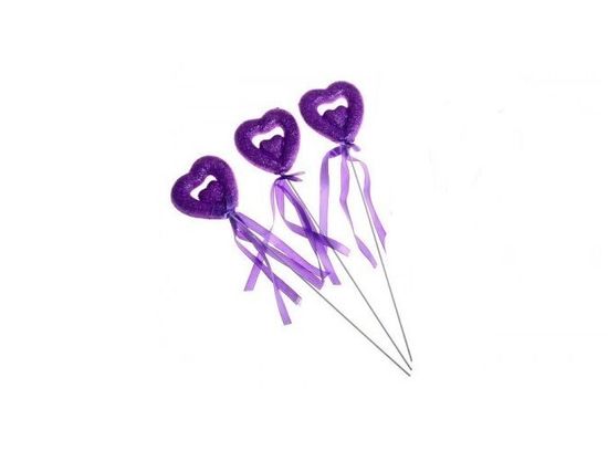 Сердце сувенирное на палочке, 3 шт.