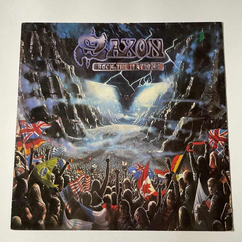 Винтажная виниловая пластинка LP Saxon Rock The Nations (Germany 1986)