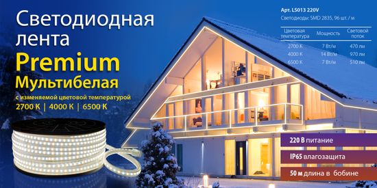 Новинка! Светодиодная лента Premium 220V мультибелая. От компании Elektrostandard!