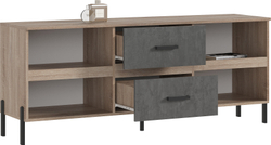 Тумба для ТВ Ким (металл), Бетон темный, Сонома