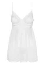 Белая прозрачная сорочка на косточках Favoritta Babydoll LXL (46-48) (Цвет: белый)