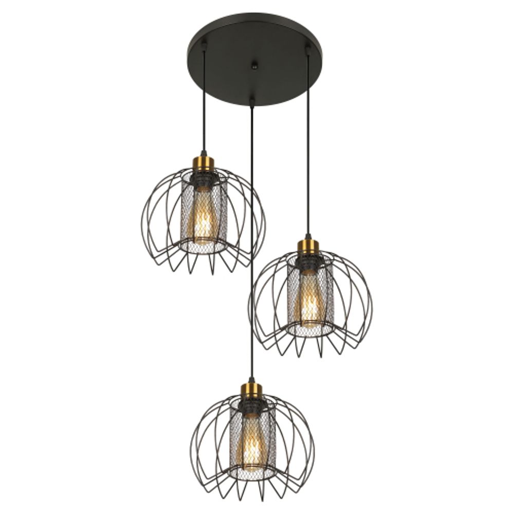 Светильник подвесной (подвес) Rivoli Adelaida 5108-203 3хЕ27 60 Вт лофт-кантри | Rivoli