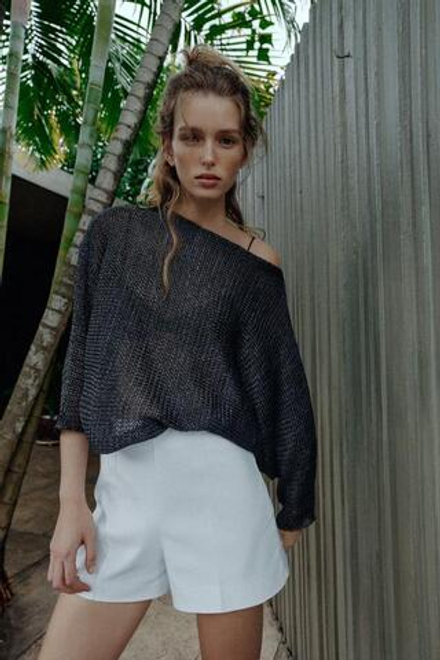 ZARA ШОРТЫ С ВЫСОКОЙ ПОСАДКОЙ, БЕЛЫЙ