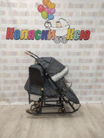 Санки-коляски Galaxy Snow Glory Gloss серый