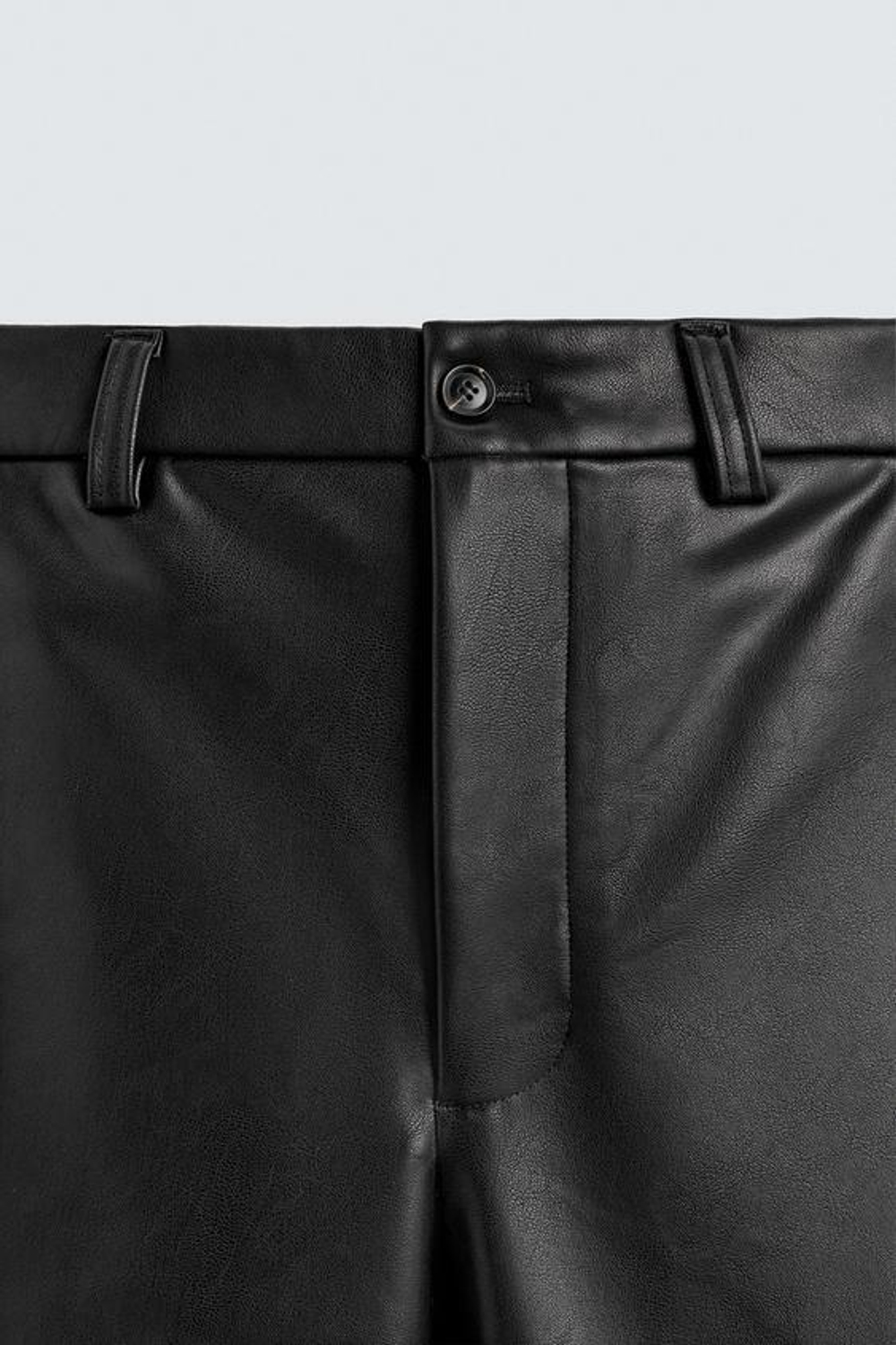 ZARA БРЮКИ СВОБОДНОГО КРОЯ ИЗ ИСКУССТВЕННОЙ КОЖИ, ЧЕРНЫЙ