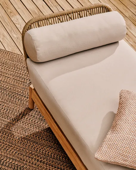 Кушетка Catalina из светло-серой веревки и массива акации