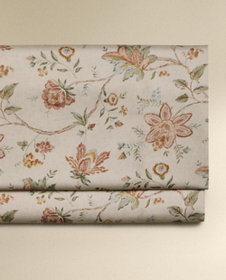 Zara Home - Простыня из атласа с цветочным рисунком (300 нитей), экрю, 160x280 см