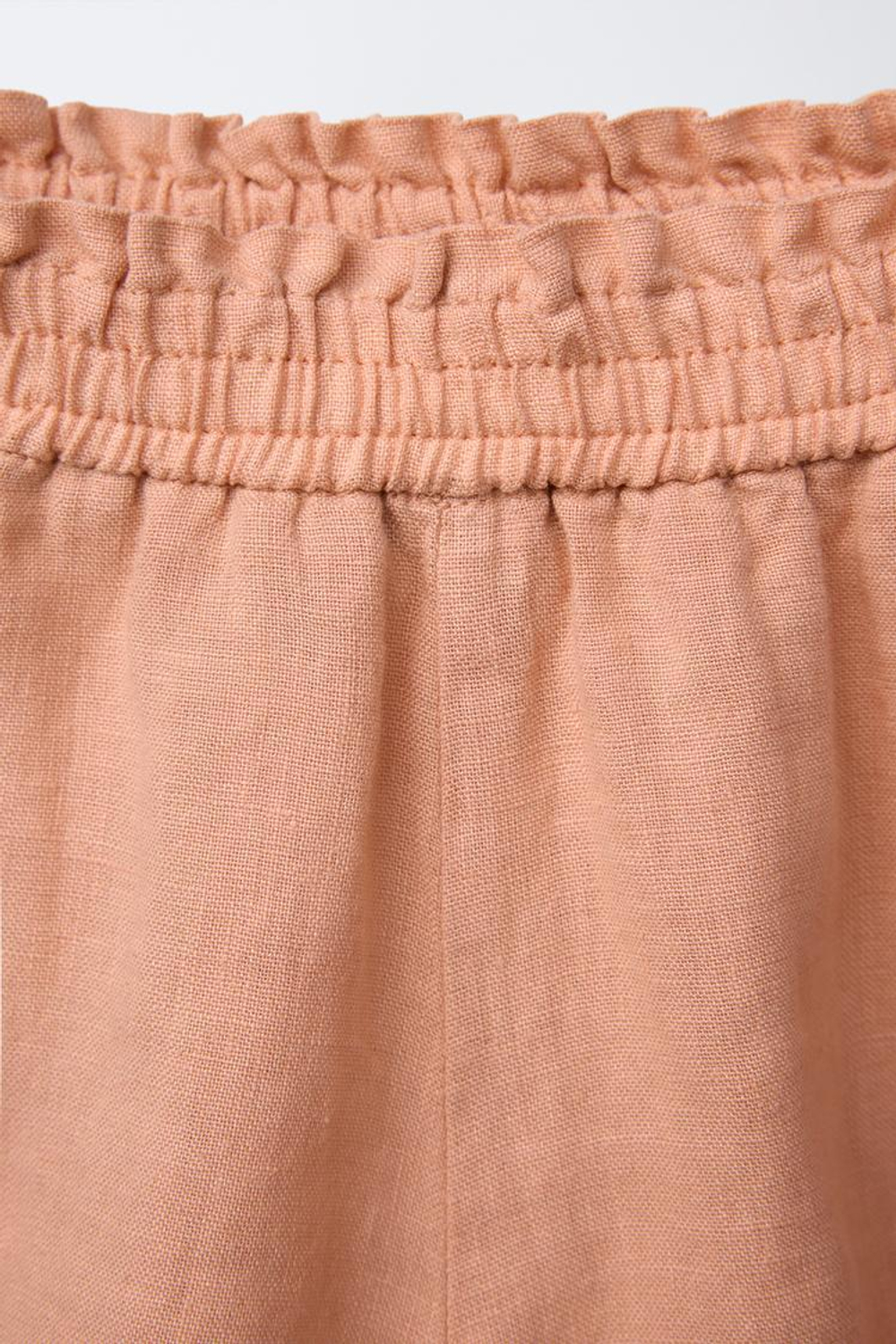 ZARA ШОРТЫ ИЗ 100% ЛЬНА, РЫЖЕВАТО-КОРИЧНЕВЫЙ