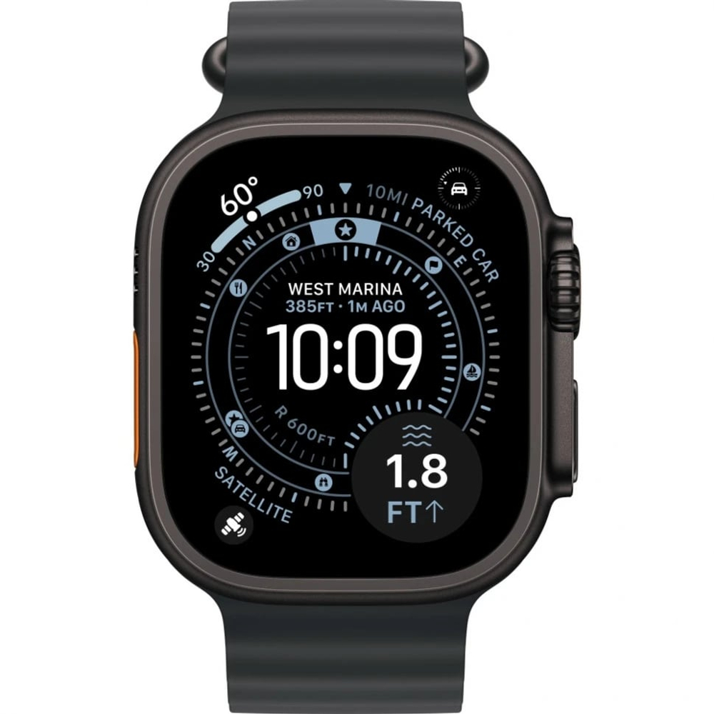 Apple Watch Ultra 3, 49 мм, Black Titanium, ремешок Ocean черный (2025)