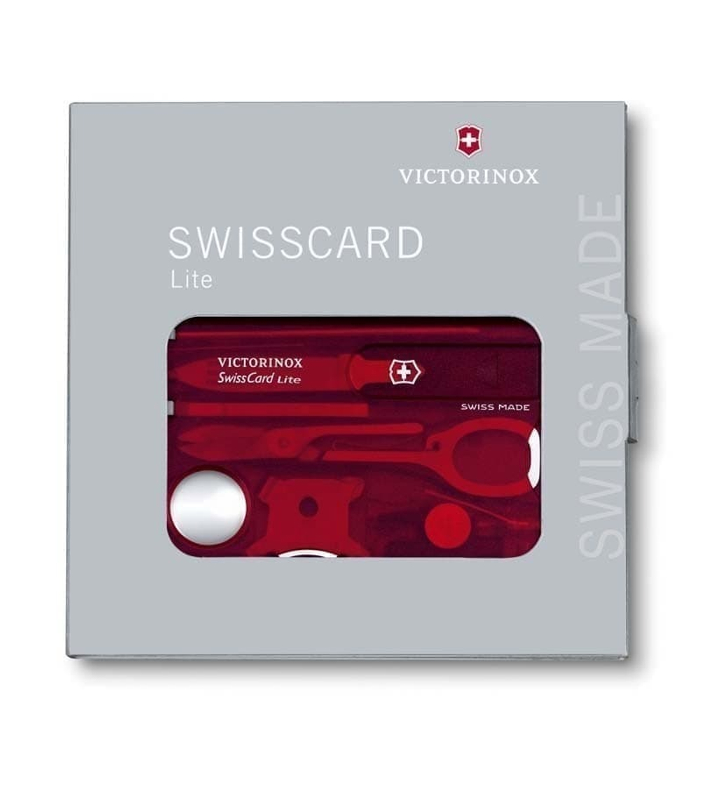 Швейцарская карточка VICTORINOX SwissCard Lite, 13 функций, полупрозрачная красная