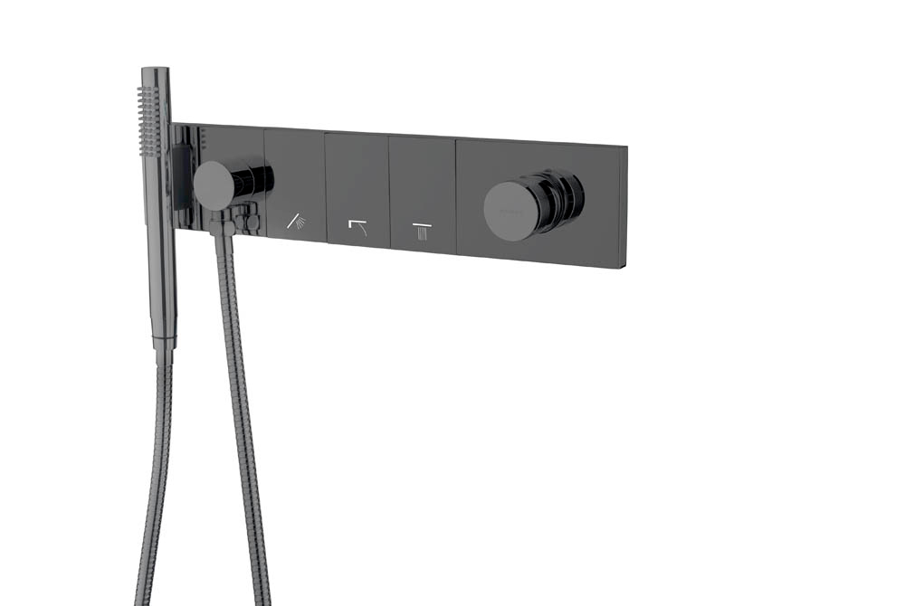 Смеситель ZODIAC с ручным душем SHINE GUN METAL