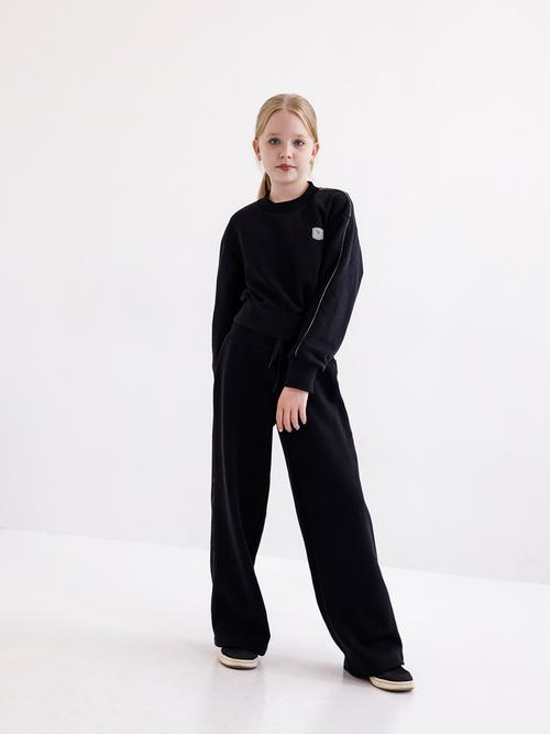 Худи для девочки, модель №6, рост 134 см, черный