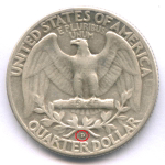 1/4 доллара 1957 (D). США. Серебро VF