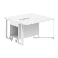 SP.0113.WH.WH.WH / Модуль боковой 1200х1200х750 / столешница:белый, подстолье:белый, металлокаркас:белый, лючок:белый