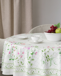 Скатерть круглая 168см Mix&Match Home Душистый горошек