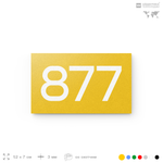 Номер на дверь 877, табличка на дверь для офиса, квартиры, кабинета, аудитории, склада, желтая 120х70 мм, Айдентика Технолоджи