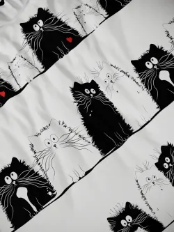 Наволочка комплект 2шт перкаль Сказка "Коты" 50x70 см на молнии