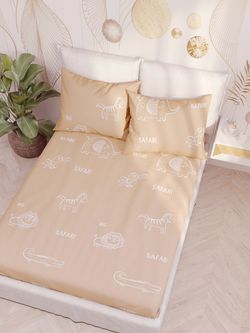 Постельное белье Сказка "SAFARI/Safari (компаньон)" семейное Наволочка 50х70 см 2 шт Простынь 240х215 см Пододеяльник 145х215 см(2шт) , перкаль