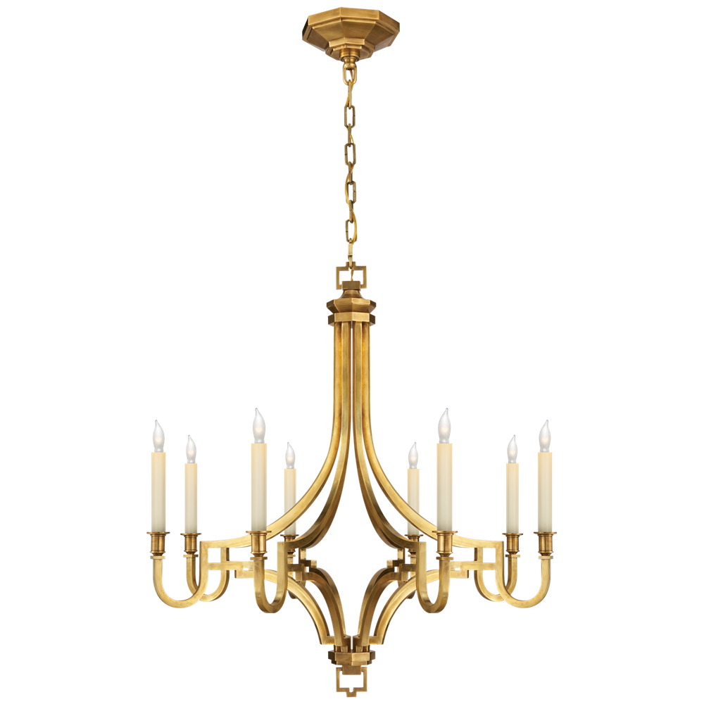 Mykonos Medium Chandelier in Antique-Burnished Brass