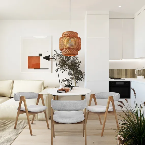 Стул Halston, орех, бежевое букле