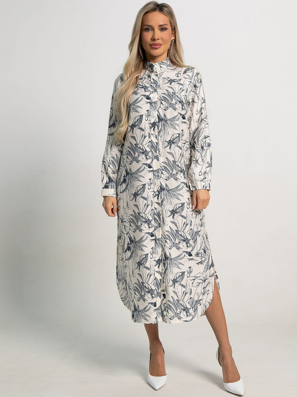 Платье-рубашка Долли (бело-синее) П15555-10М LT Collection