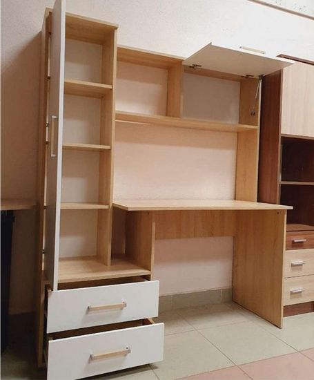 Стол письменный КВАРТЕТ-9 дуб крафт золотой / графит серый