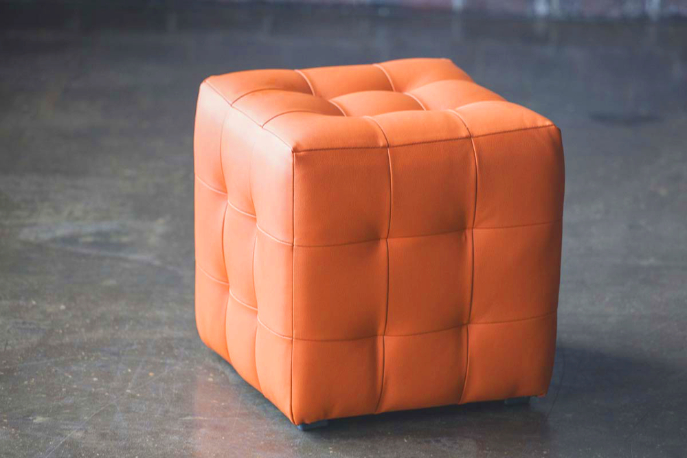 Пуф Лотос Оранжевый ЭкоКожа