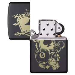 Зажигалка Zippo 49257 Gambling Design, Black Matte