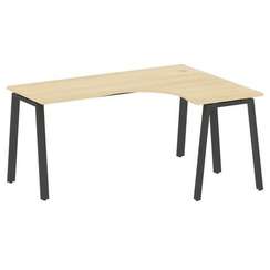 Metal System Стол криволинейный правый на А-образном м/к БА.СА-4 (R) Акация Лорка/Металл Антрацит 16