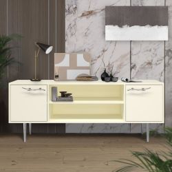 Тумба под ТВ Арт Колор matte 155см Стайл Сильвер Кремовый белый матовый