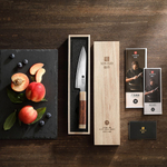 Кухонный нож Xinzuo X05Z Utility нож 5,5 дюймов клинок ZDP189 рукоять железное дерево и кость, длина лезвия 14 см