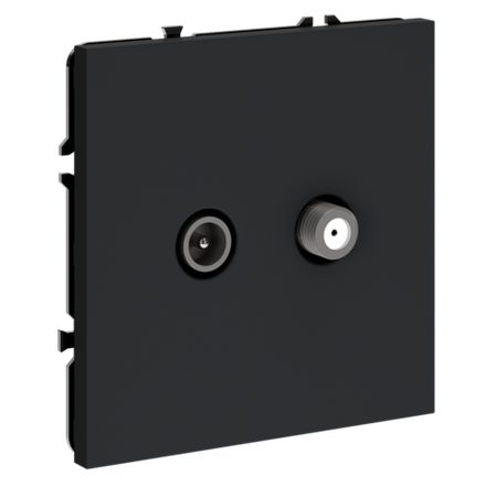 Розетка телевизионная встраиваемая VOLTUM S70 оконечная TV+SAT, (графит)