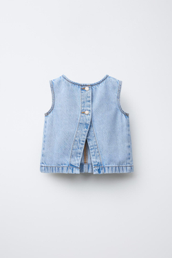 ZARA ТОП ИЗ ДЕНИМА, ГОЛУБОЙ