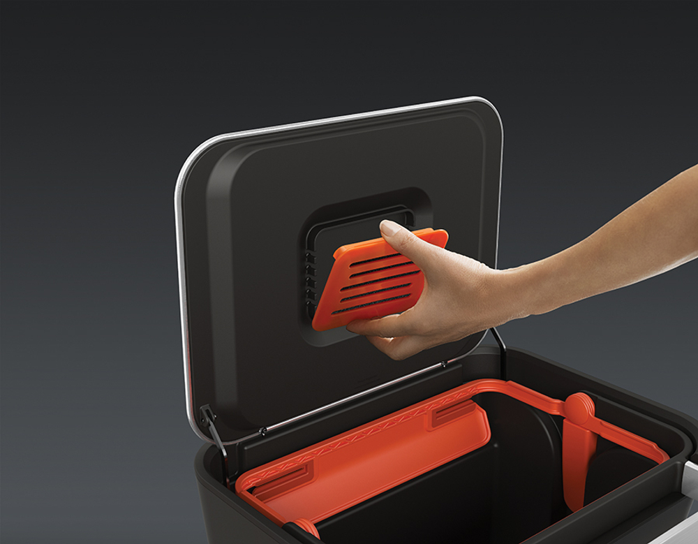 Контейнер для мусора с прессом titan, 30 л, нержавеющая сталь