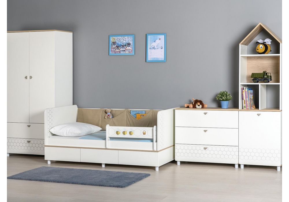 Комод Эльга белый шагрень / дуб белый exclusive