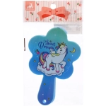 Расческа с зеркалом в наборе детские «МИМИШКИ», единорог, цвет голубой, 11см